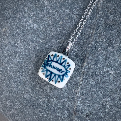 Tlysau Necklace Collection - Welsh Words / Geiriau Cymraeg (Sgwâr)